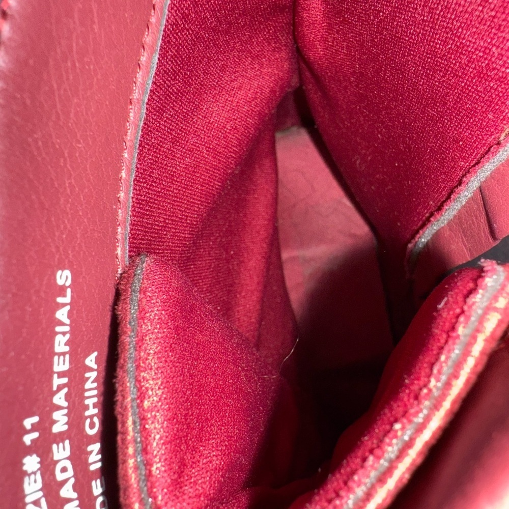 Burgundy Lace-Up Zippered Combat Boots - Picture 7 of 8